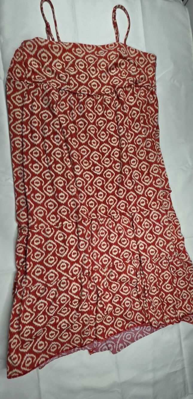 Mossimo Supply Co Red And White Geometric Print Dress Size M Thin Sku 0288